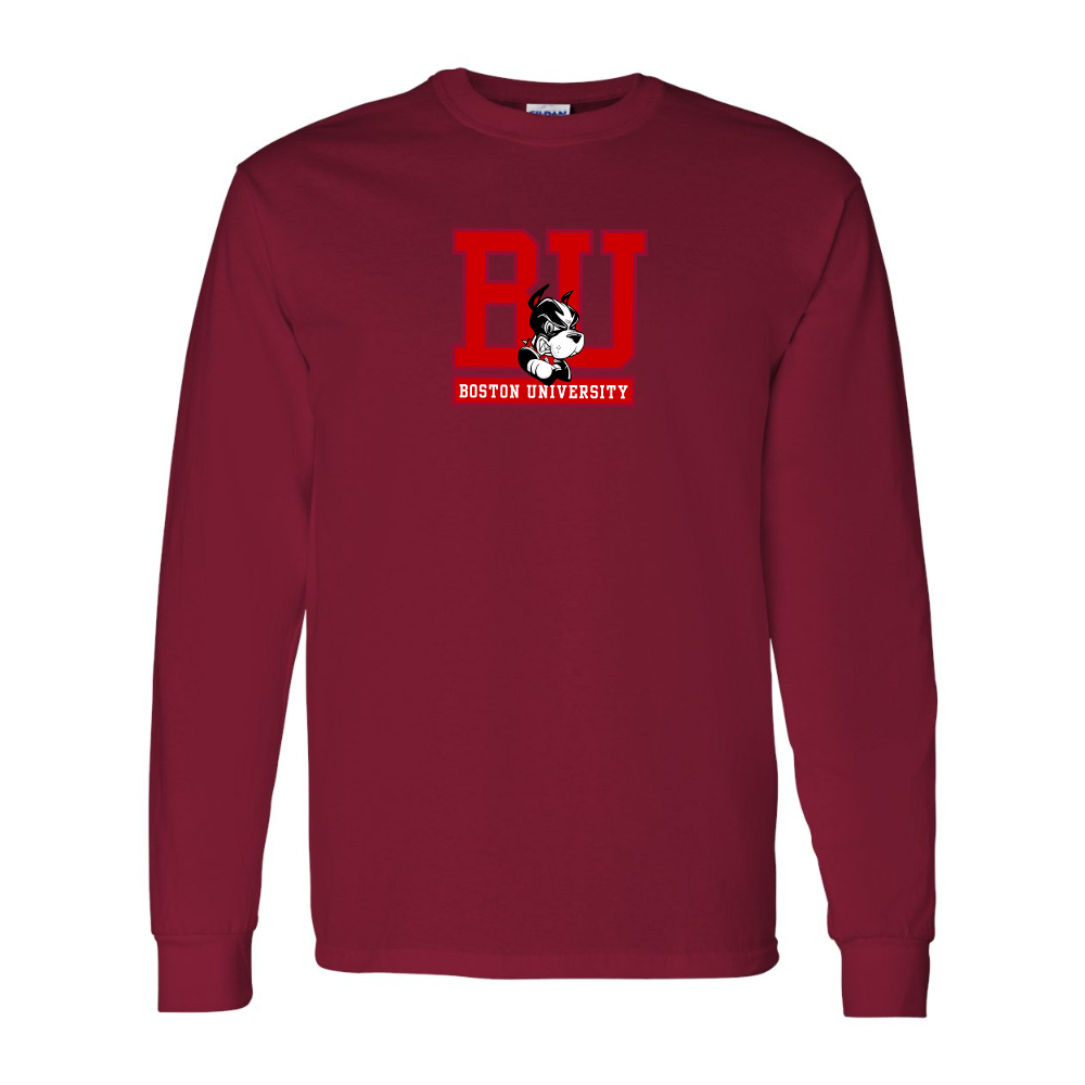 Men's Boston University Terriers Gildan Heavy Cotton Long Sleeve T-Shirt