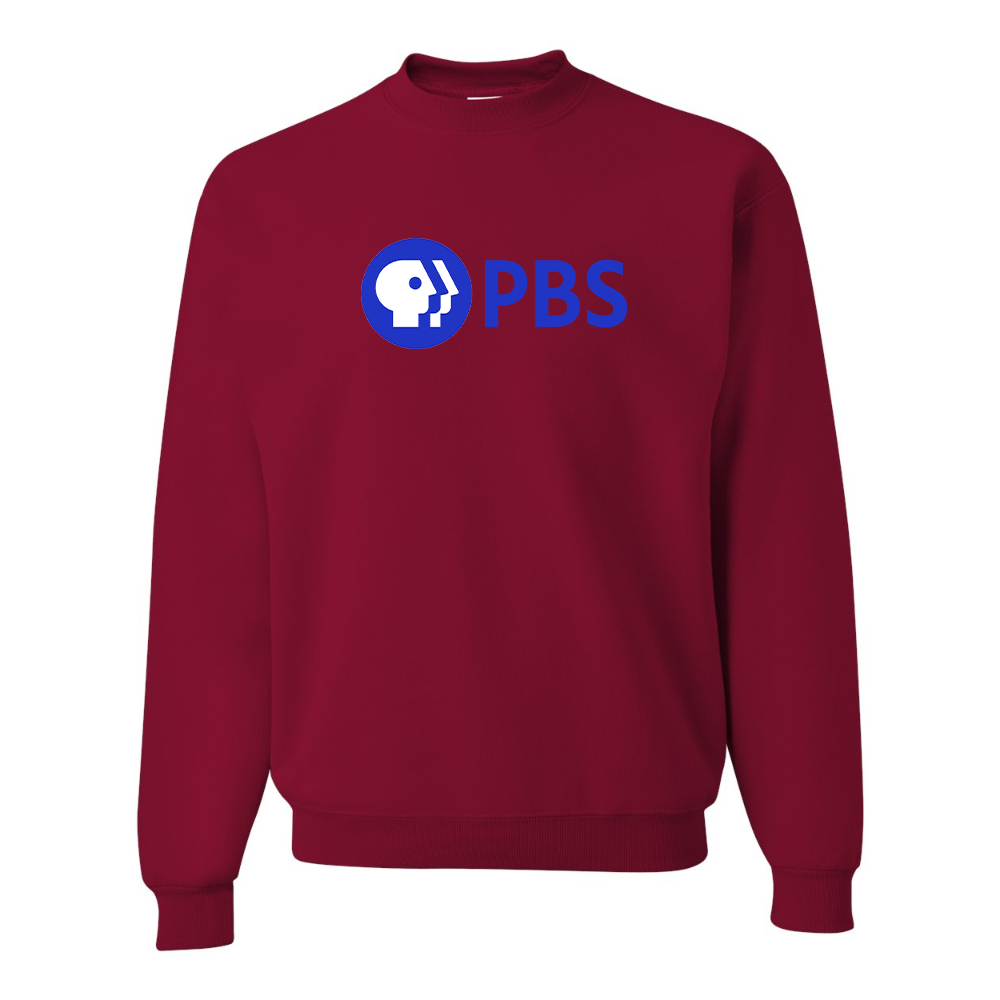 Men's  PBS Blue JERZEES NuBlend Crewneck Sweatshirt