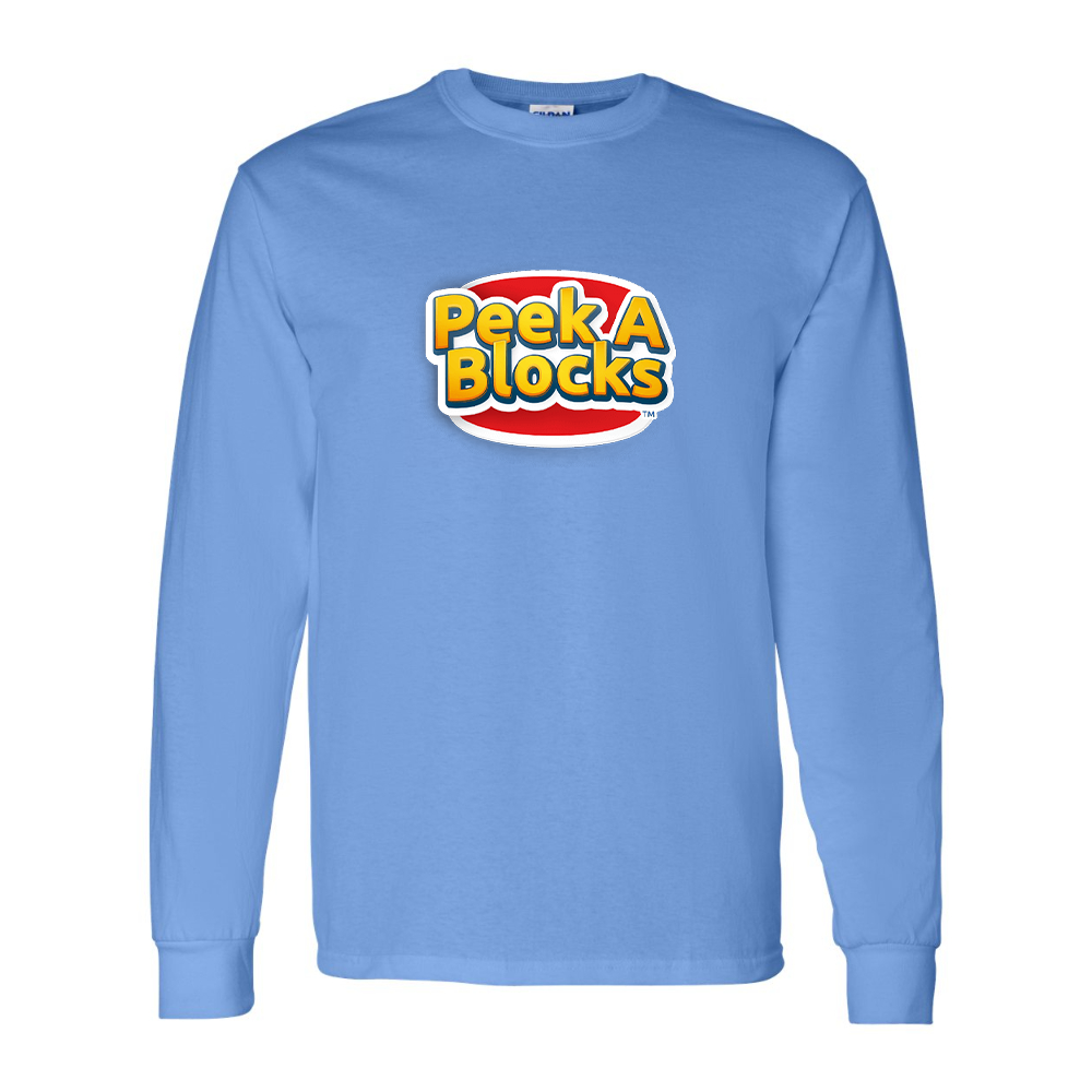 Men's Peek A Blocks Gildan Heavy Cotton Long Sleeve T-Shirt