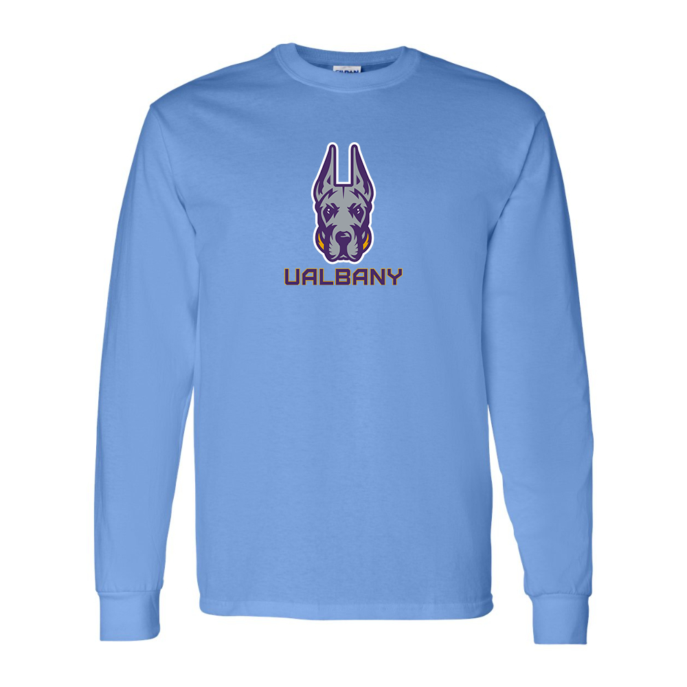 Men's Albany Great Danes Gildan Heavy Cotton Long Sleeve T-Shirt