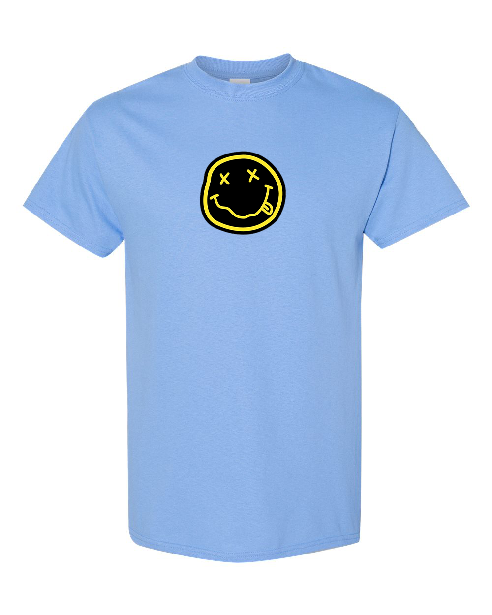 Men's Nirvana Yellow and Black Face Gildan Heavy Cotton T-Shirt