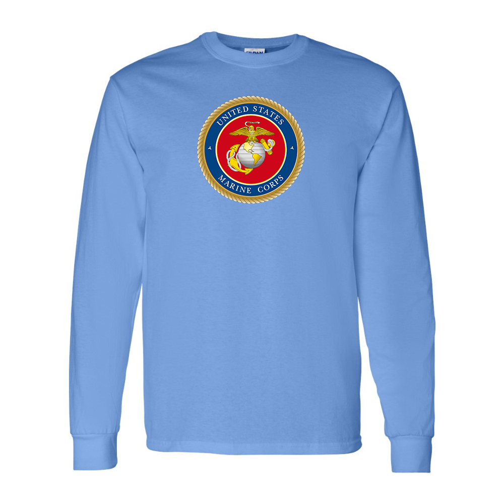Men's  USMC Emblem  Gildan Heavy Cotton Long Sleeve T-Shirt