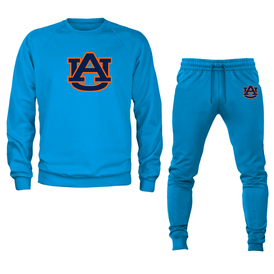 Men's  Auburn Tigers Crewneck Sweatshirt Joggers Suit