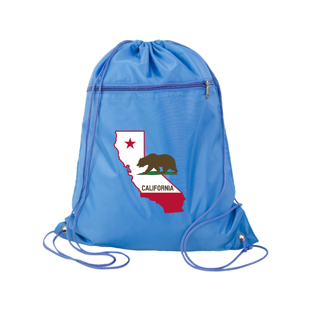 California Bear Map  Q-Tees - Polyester Cinchpack