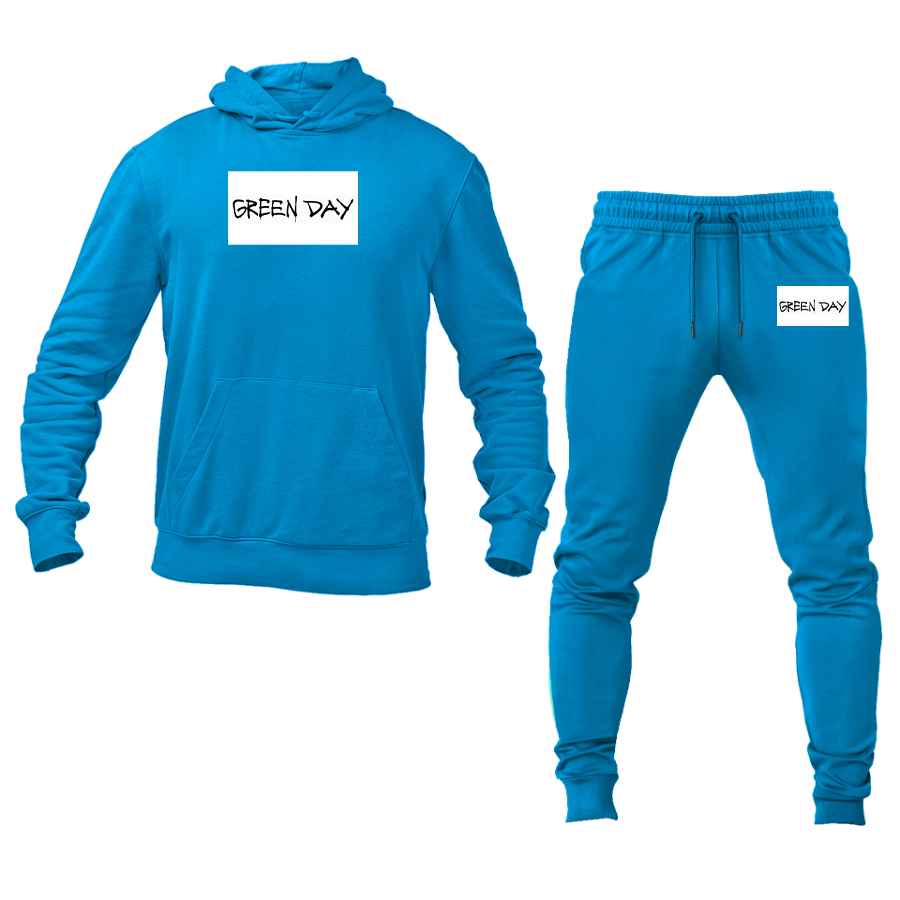 Men's Green Day Logo Hoodie Joggers Set