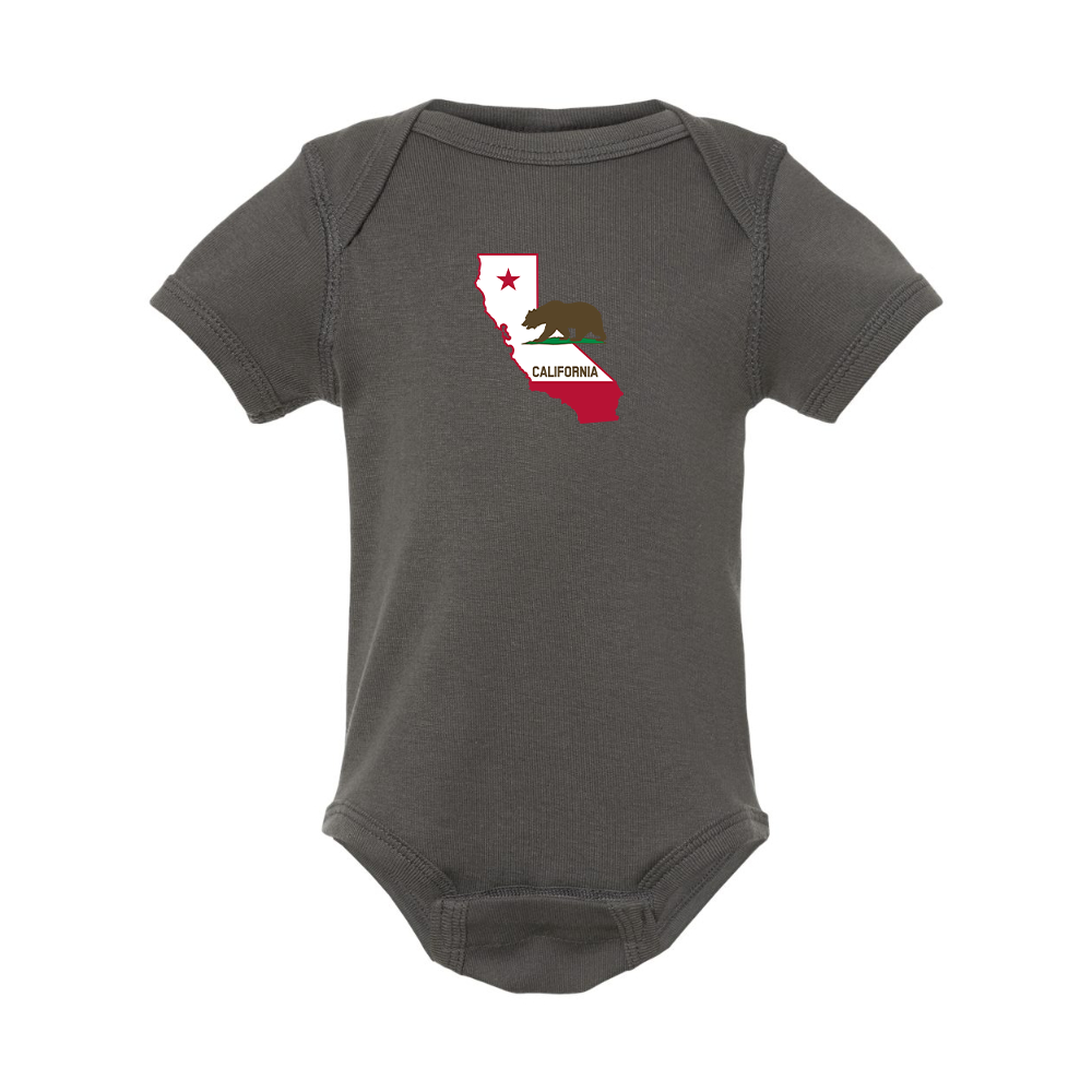 California Bear Map Rabbit Skins Infant Baby Rib Bodysuit