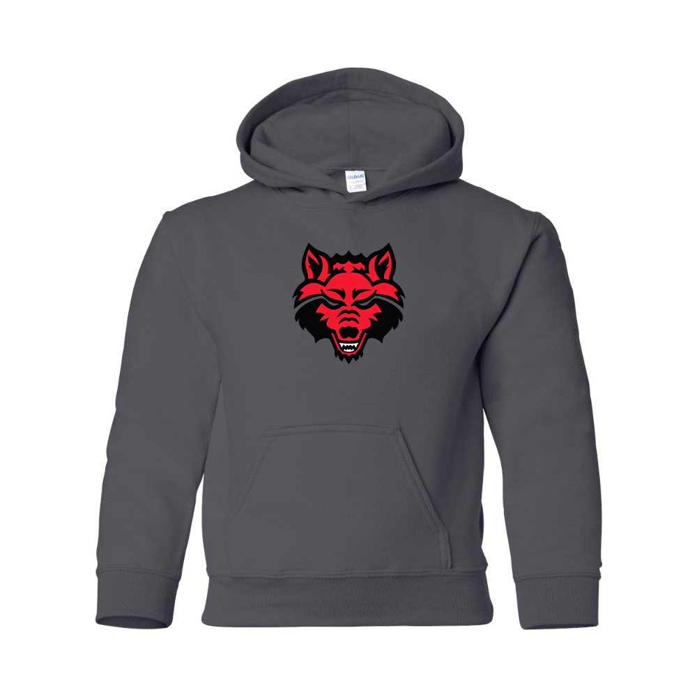 Youth Arkansas State Red Wolves Gildan Heavy Blend  Hooded Sweatshirt