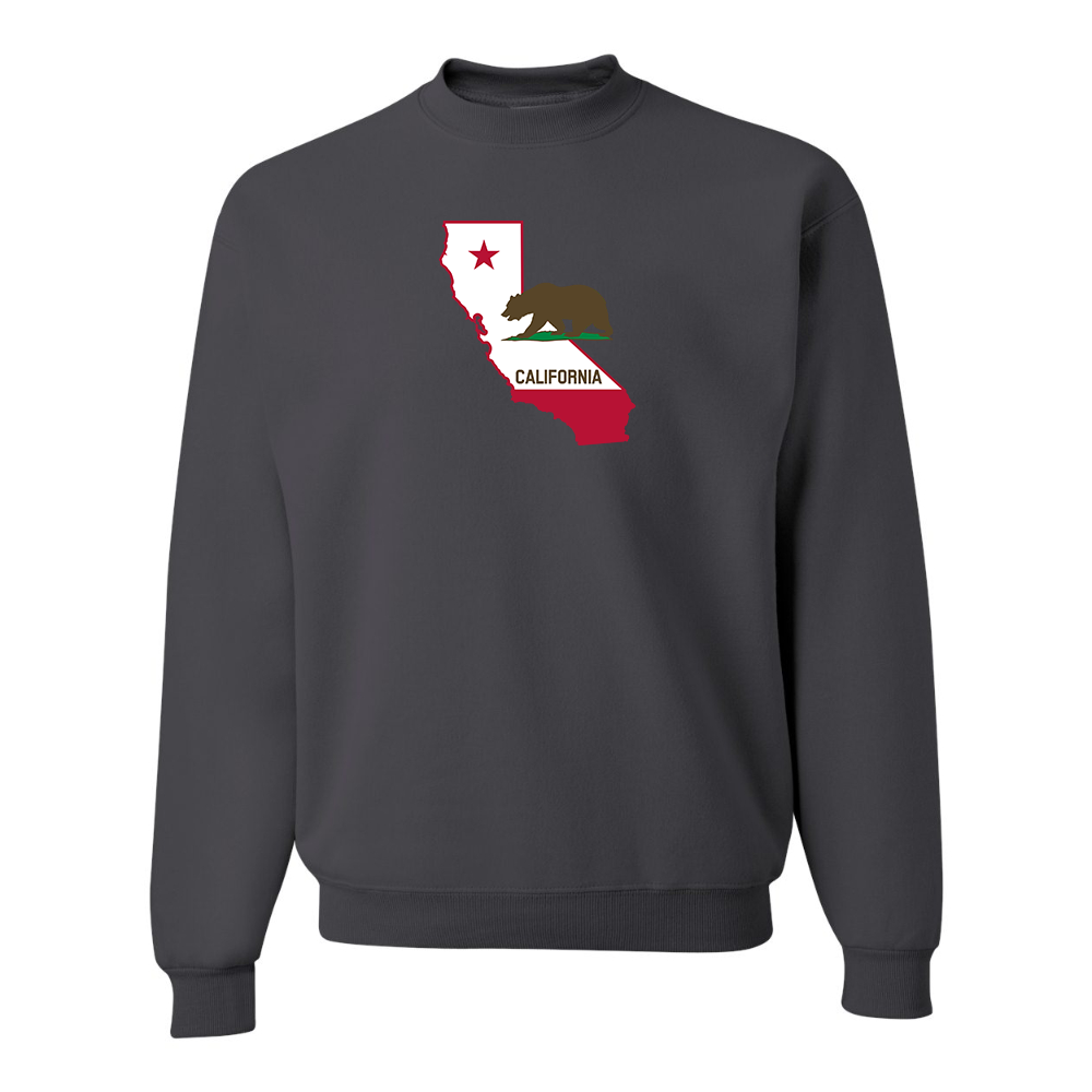 Men's California Bear Map JERZEES NuBlend Crewneck Sweatshirt