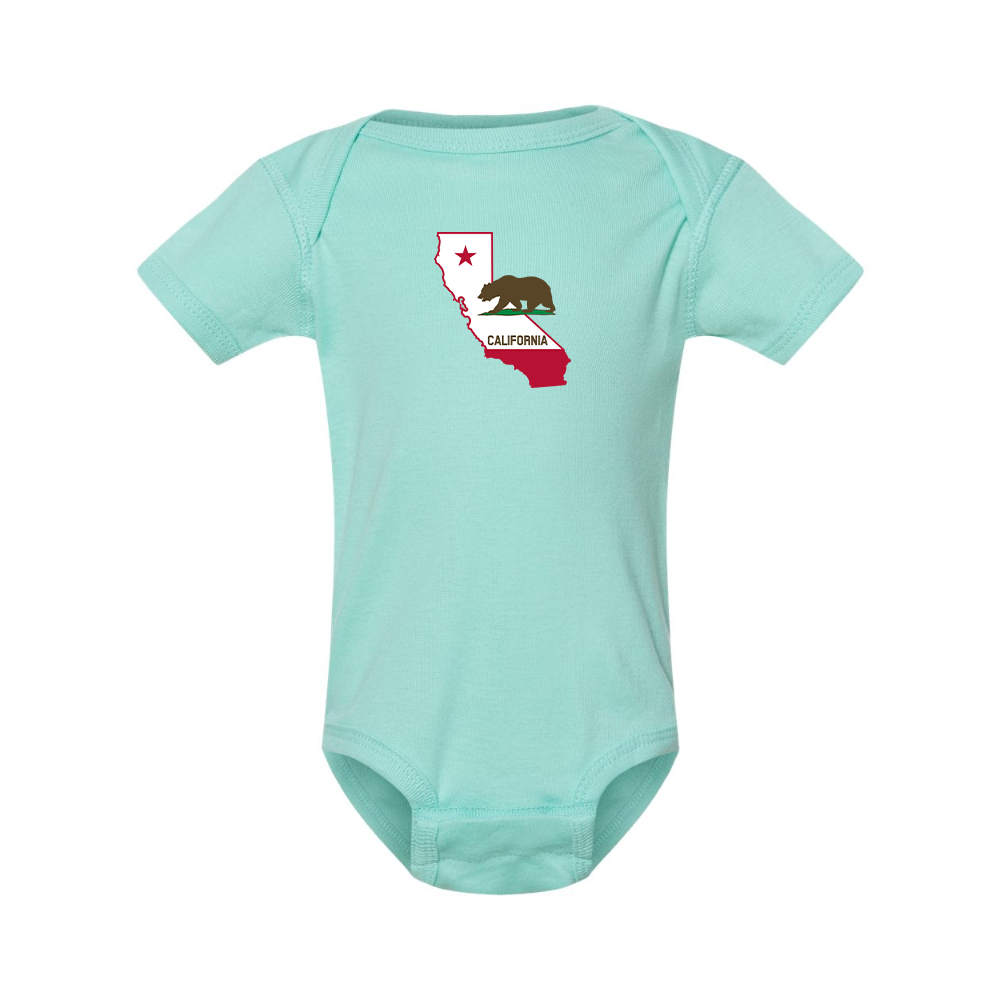 California Bear Map Rabbit Skins Infant Baby Rib Bodysuit