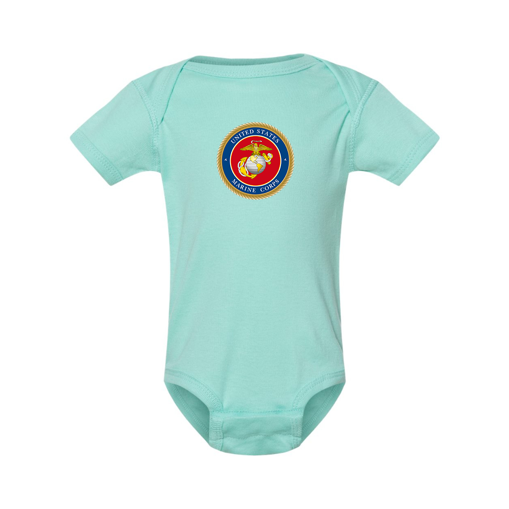 USMC Emblem Rabbit Skins Infant Baby Rib Bodysuit