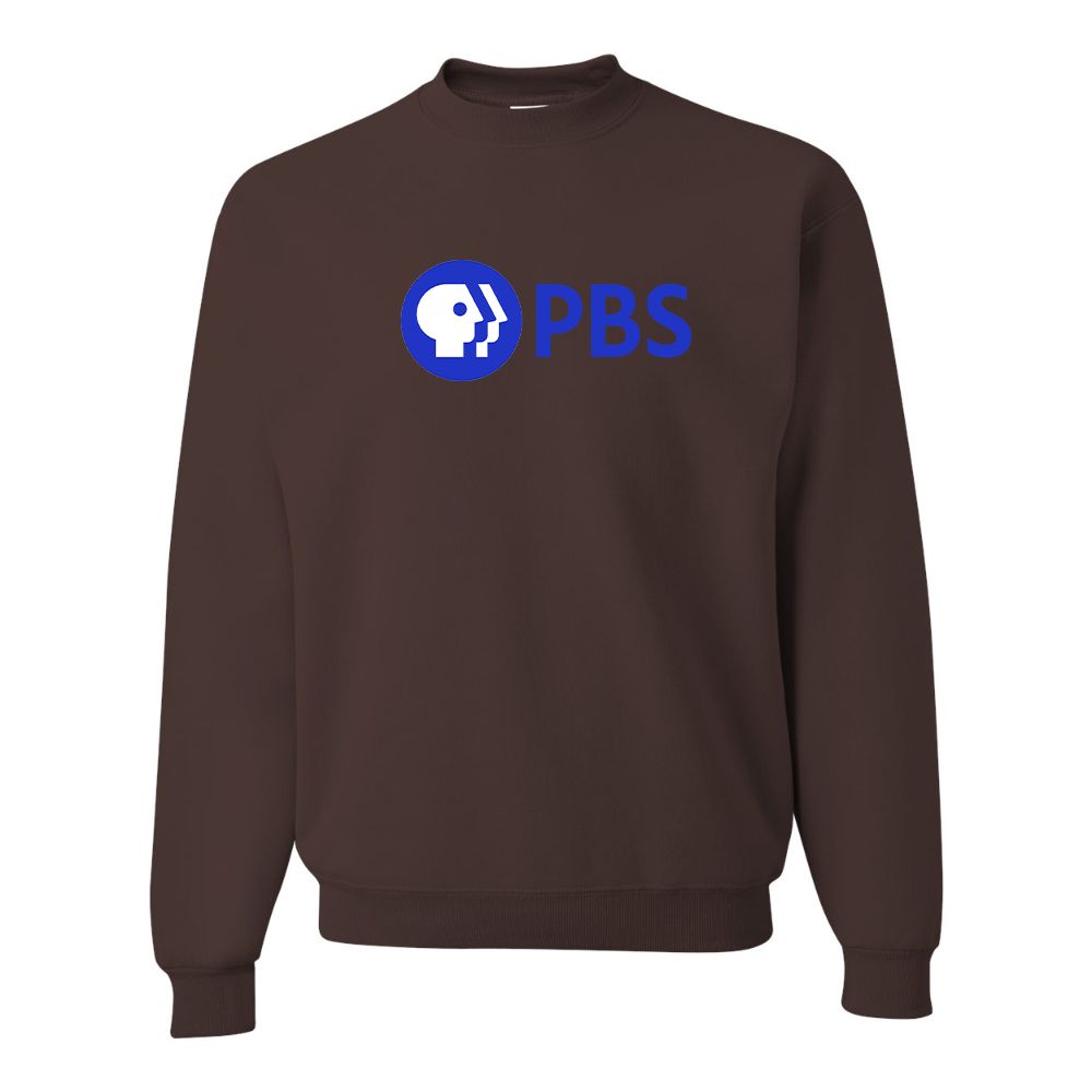 Men's  PBS Blue JERZEES NuBlend Crewneck Sweatshirt