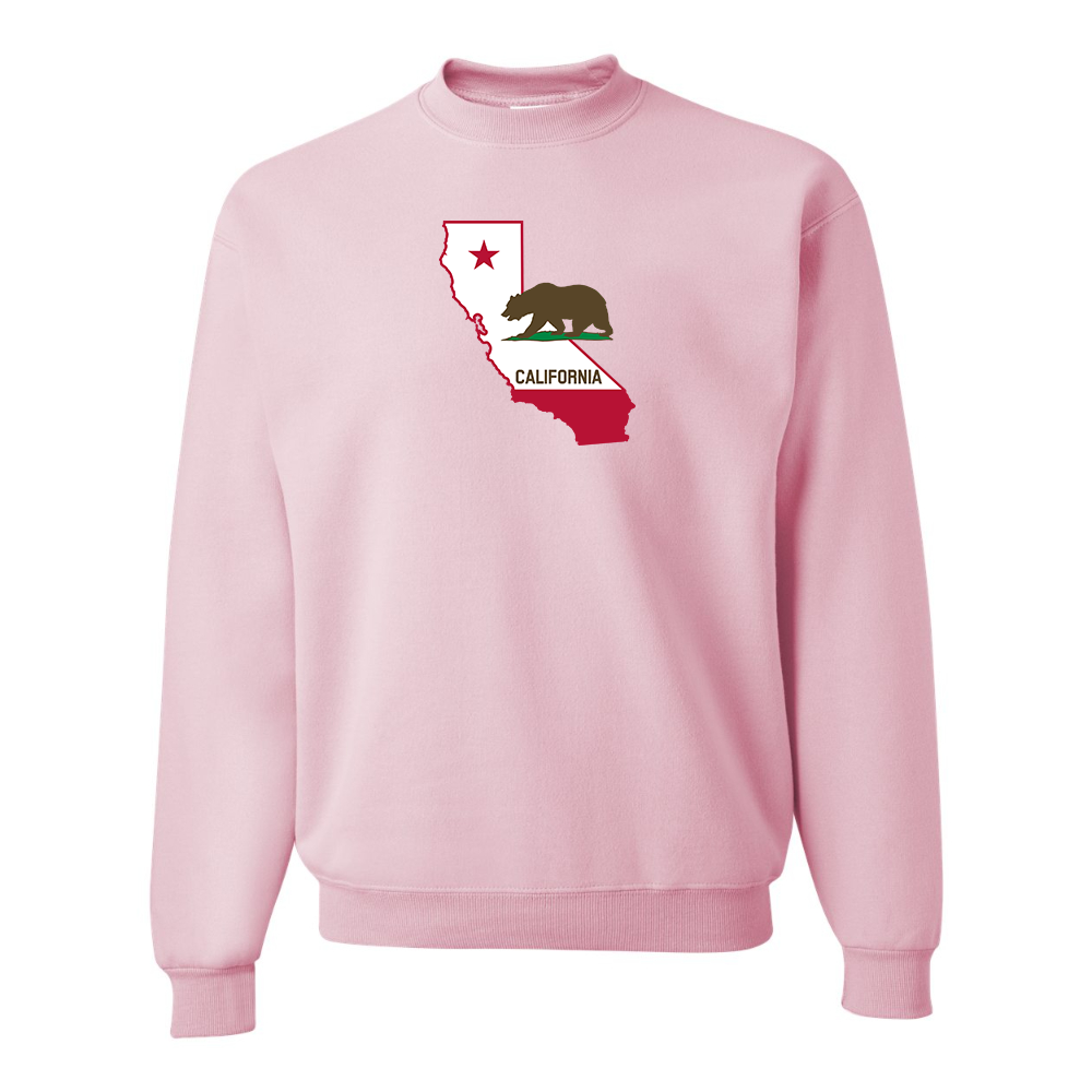 Men's California Bear Map JERZEES NuBlend Crewneck Sweatshirt