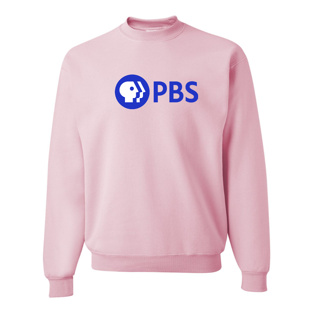 Men's  PBS Blue JERZEES NuBlend Crewneck Sweatshirt