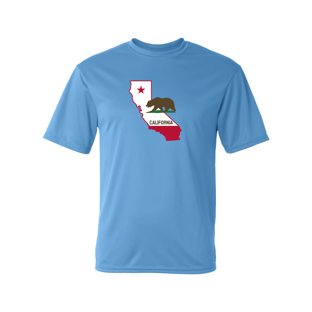 Men's California Bear Map  Performance T-Shirt