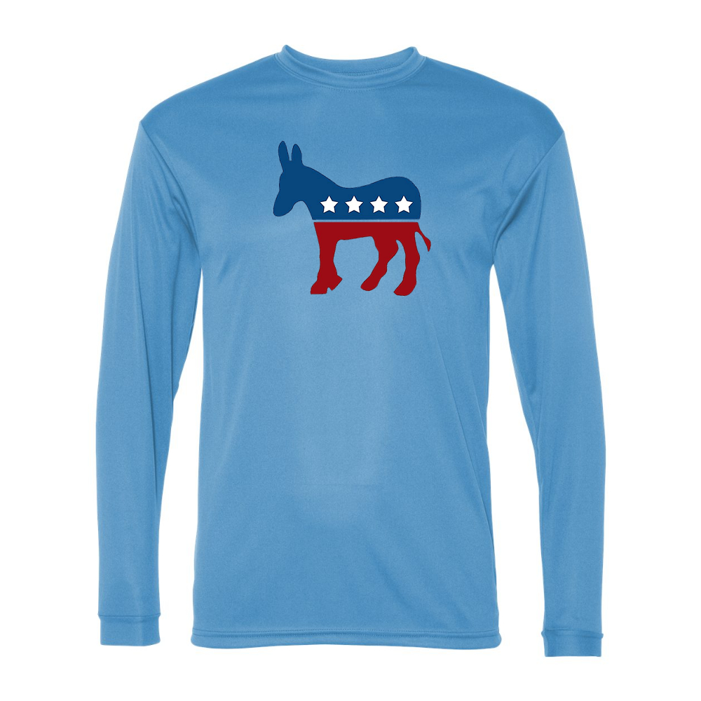 Men's Democrat Election Symbol Performance Long Sleeve T-Shirt