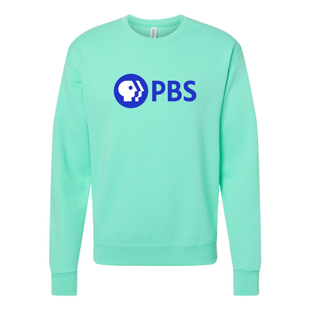 Men's  PBS Blue JERZEES NuBlend Crewneck Sweatshirt