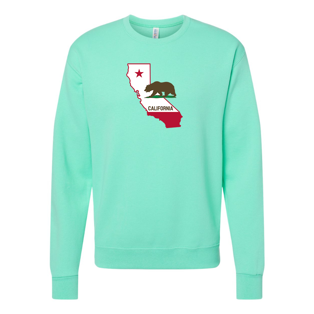 Men's California Bear Map JERZEES NuBlend Crewneck Sweatshirt