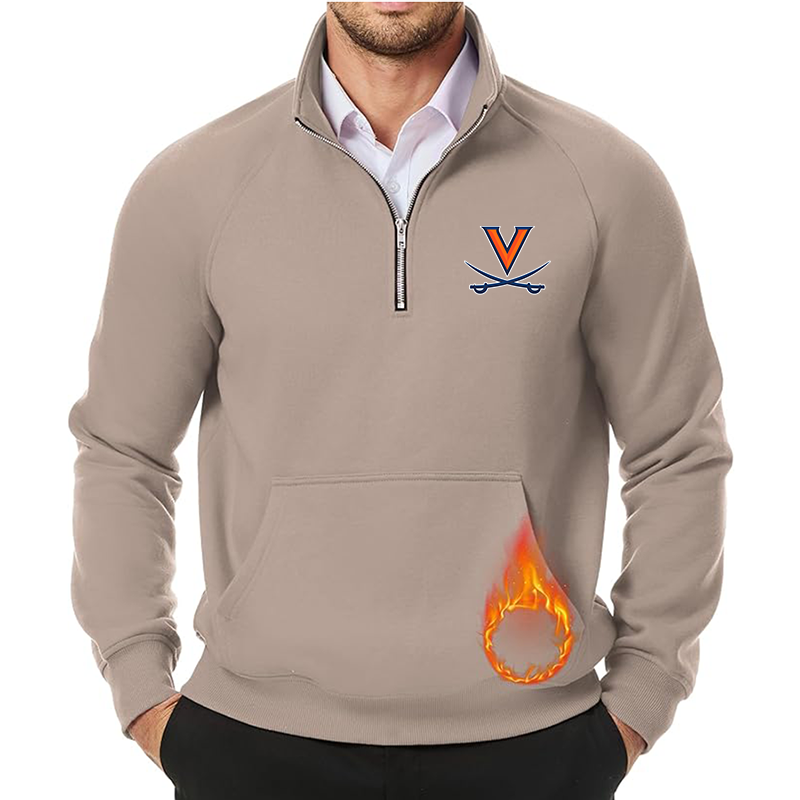 Men's (Design Here) JMIERR Quarter Zip Pullover Heavy Sweatshirts Warm Fleece Sweatshirt Polo Shirt with Pockets