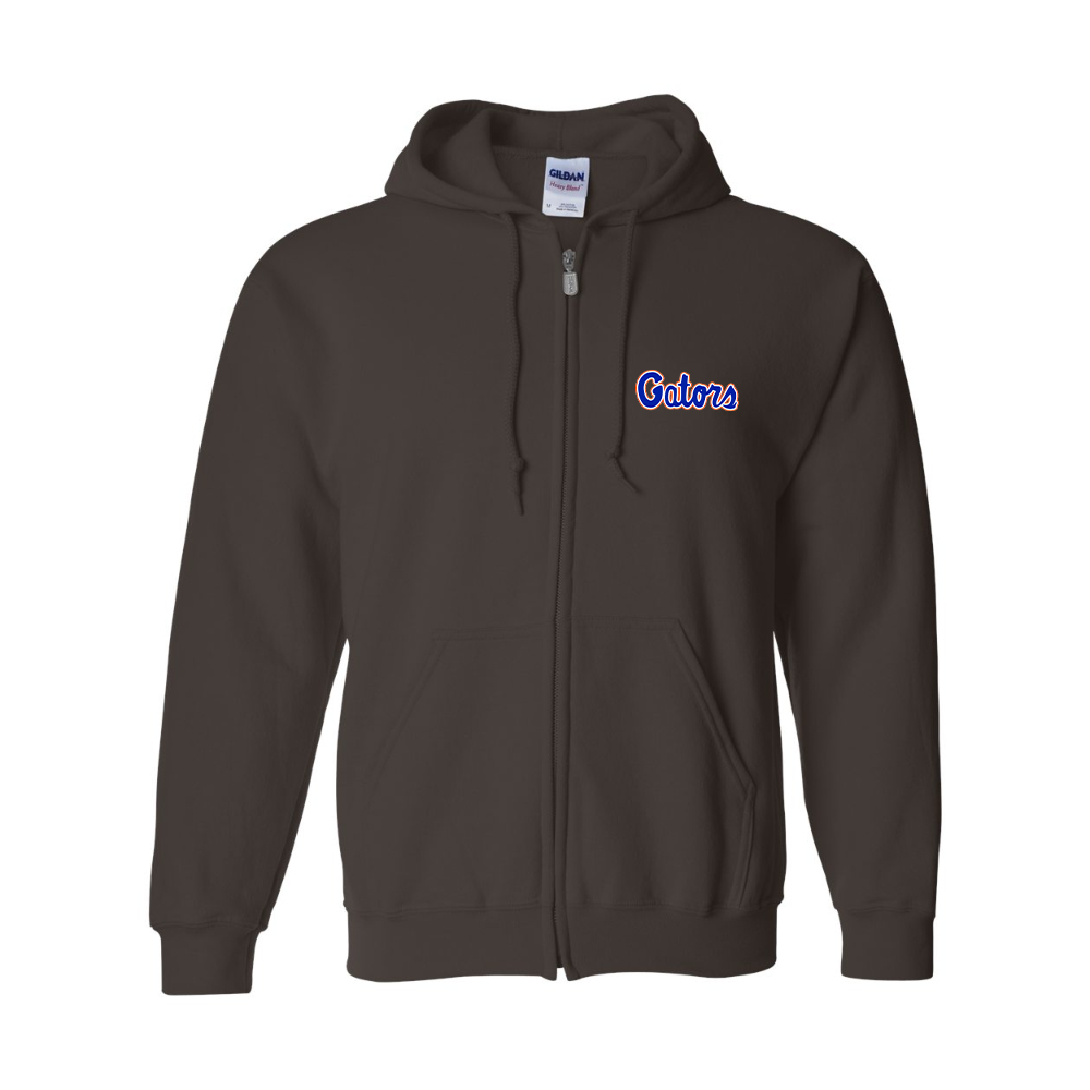 Men's Florida Gators Script Gildan  Heavy Blend Full Zip Hooded Sweatshirt