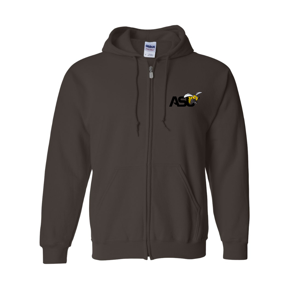 Men's Alabama State Hornets Gildan  Heavy Blend Full Zip Hooded Sweatshirt