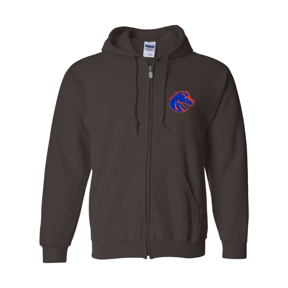 Men's Boise State Broncos   Gildan  Heavy Blend Full Zip Hooded Sweatshirt