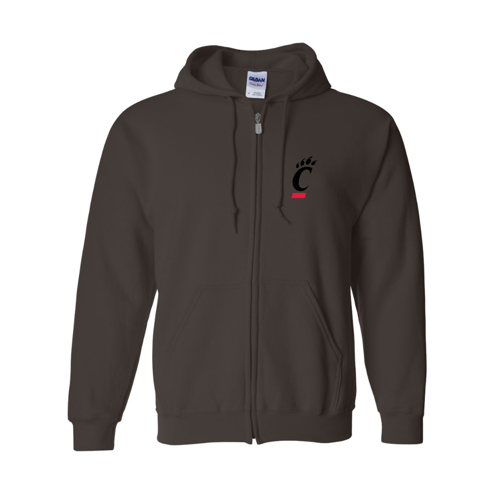 Men's  Cincinnati Bearcats Gildan  Heavy Blend Full Zip Hooded Sweatshirt