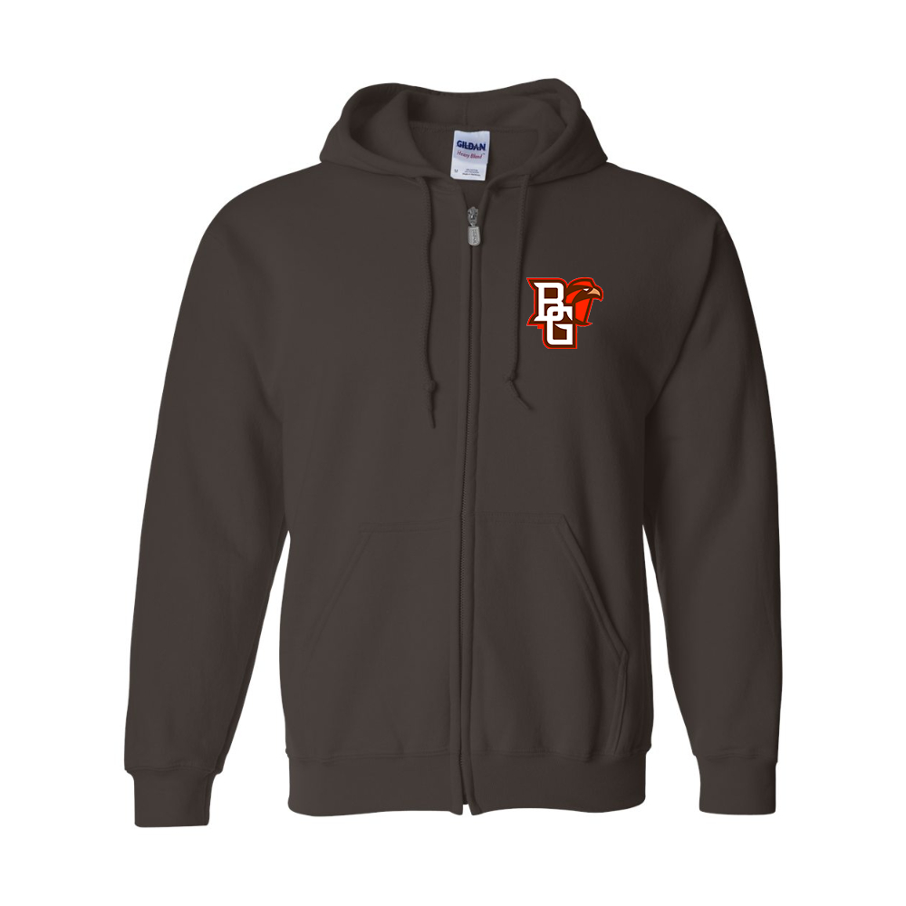 Men's Bowling Green Falcons  Gildan  Heavy Blend Full Zip Hooded Sweatshirt