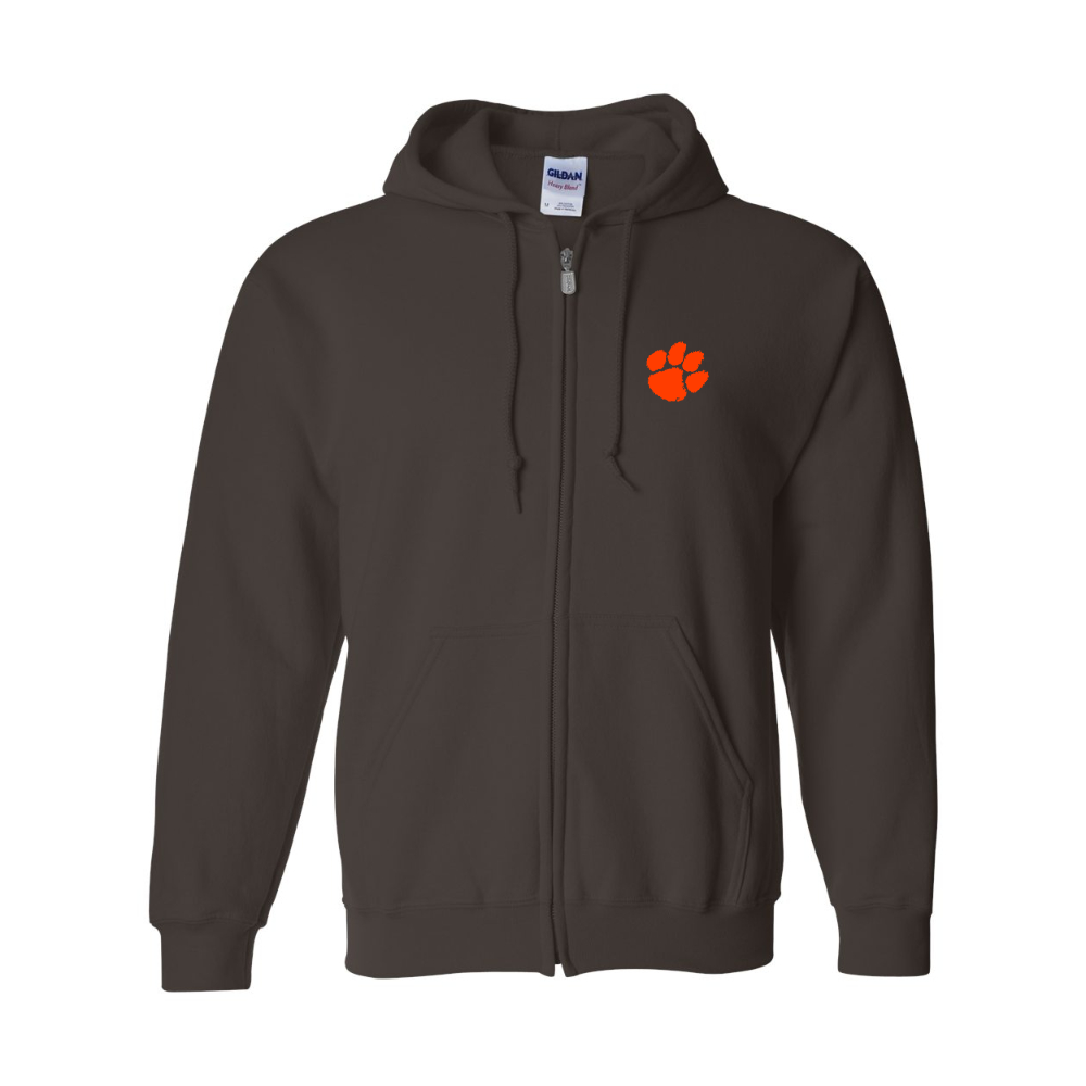 Men's  Clemson Tigers Gildan  Heavy Blend Full Zip Hooded Sweatshirt