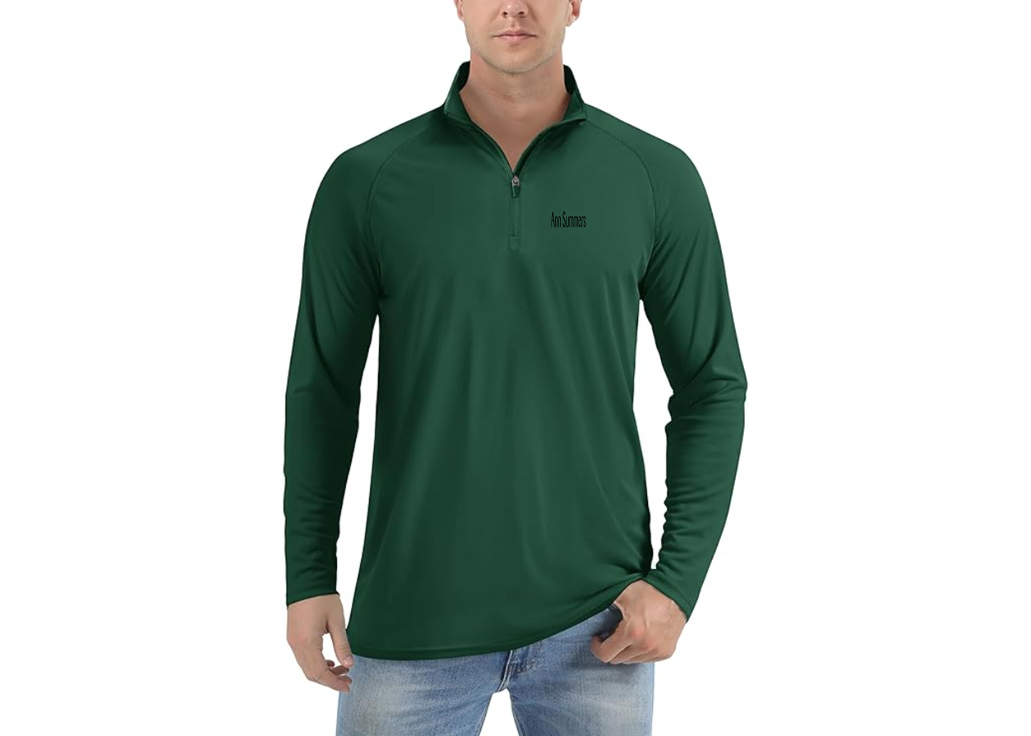 Men's Ann Summers Lightweight Quarter-Zip Athletic Shirt Long Sleeve Performance Wear