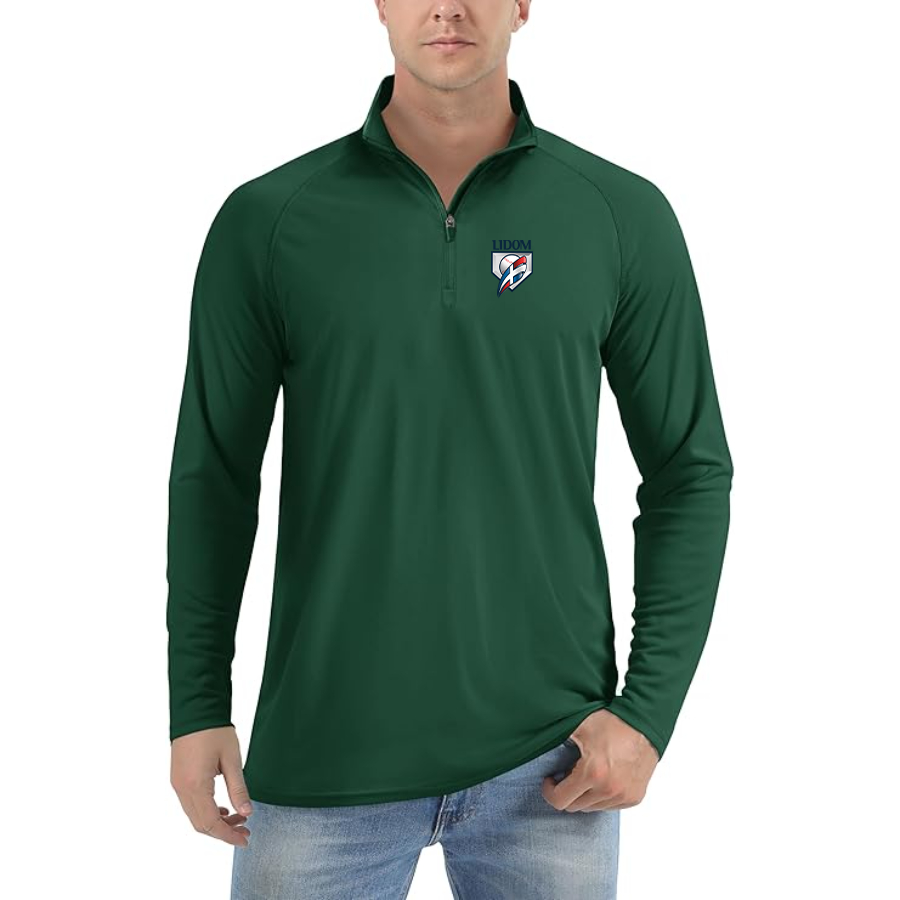Men's  Lidom Logo Lightweight Quarter-Zip Athletic Shirt Long Sleeve Performance Wear