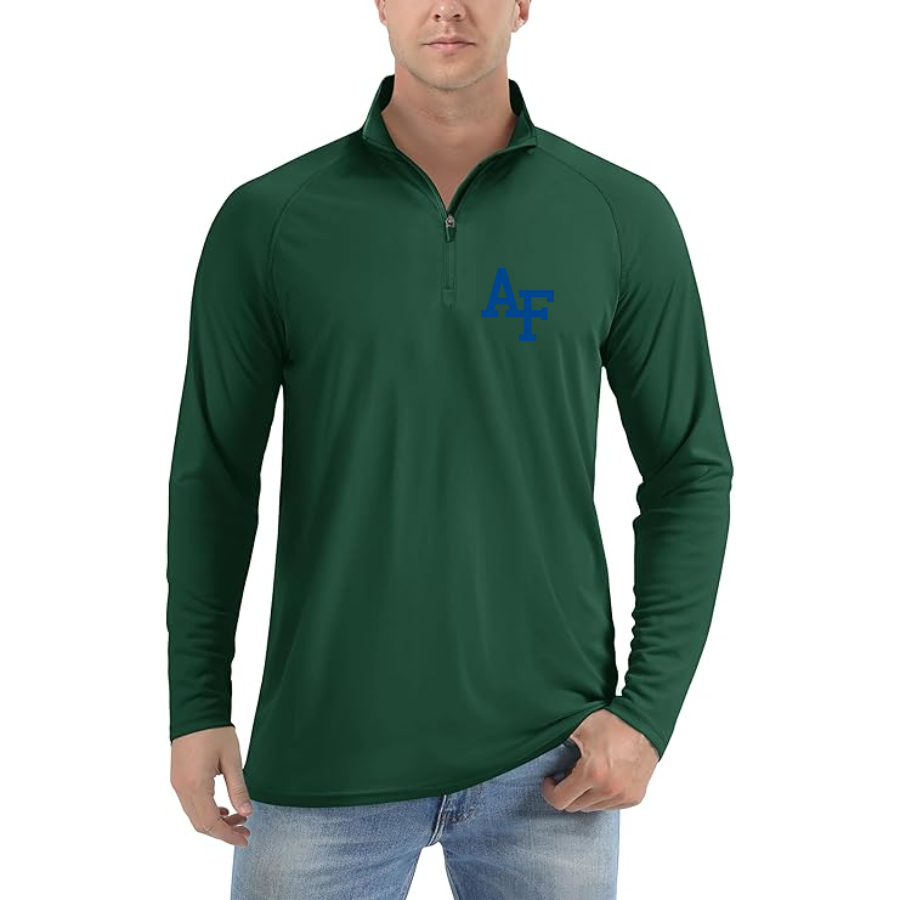 Men's Air Force Falcons  Lightweight Quarter-Zip Athletic Shirt Long Sleeve Performance Wear