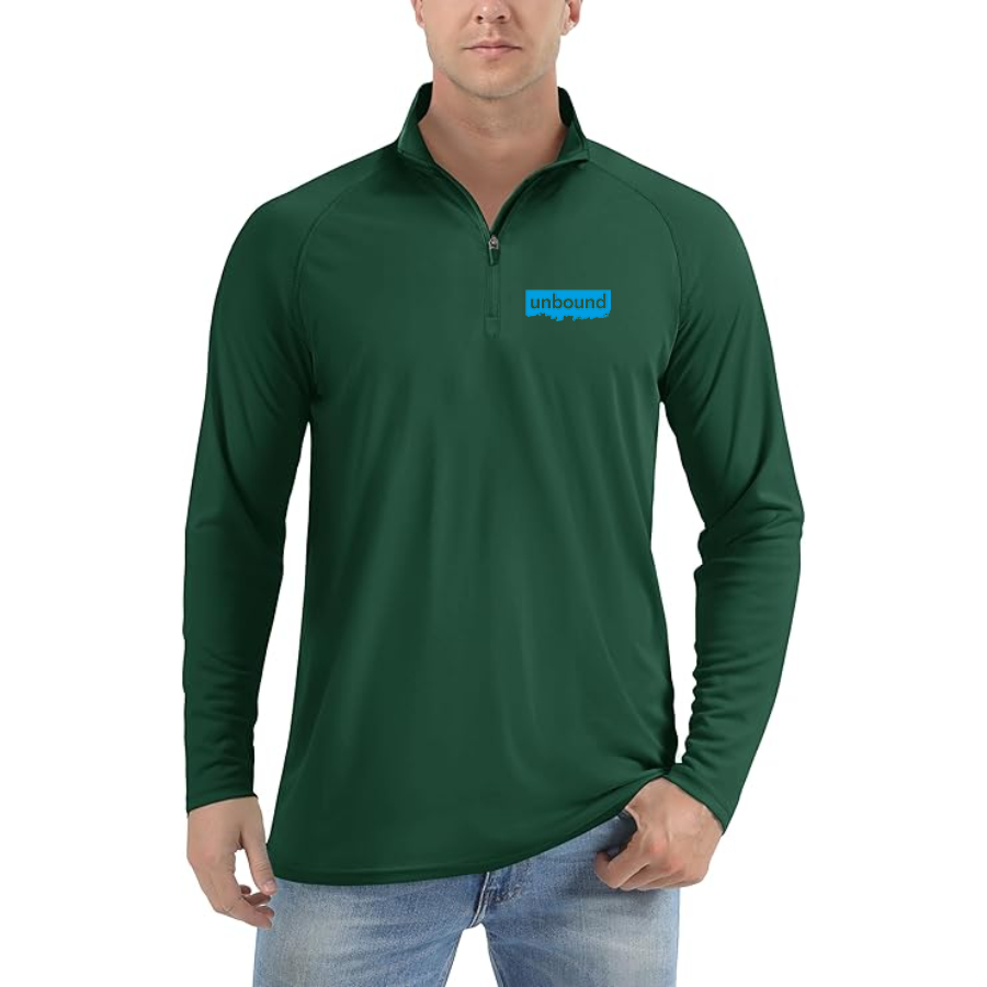 Men's Unbound Live Logo  Lightweight Quarter-Zip Athletic Shirt Long Sleeve Performance Wear