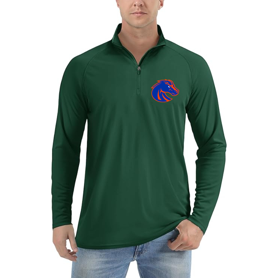 Men's Boise State Broncos   Lightweight Quarter-Zip Athletic Shirt Long Sleeve Performance Wear