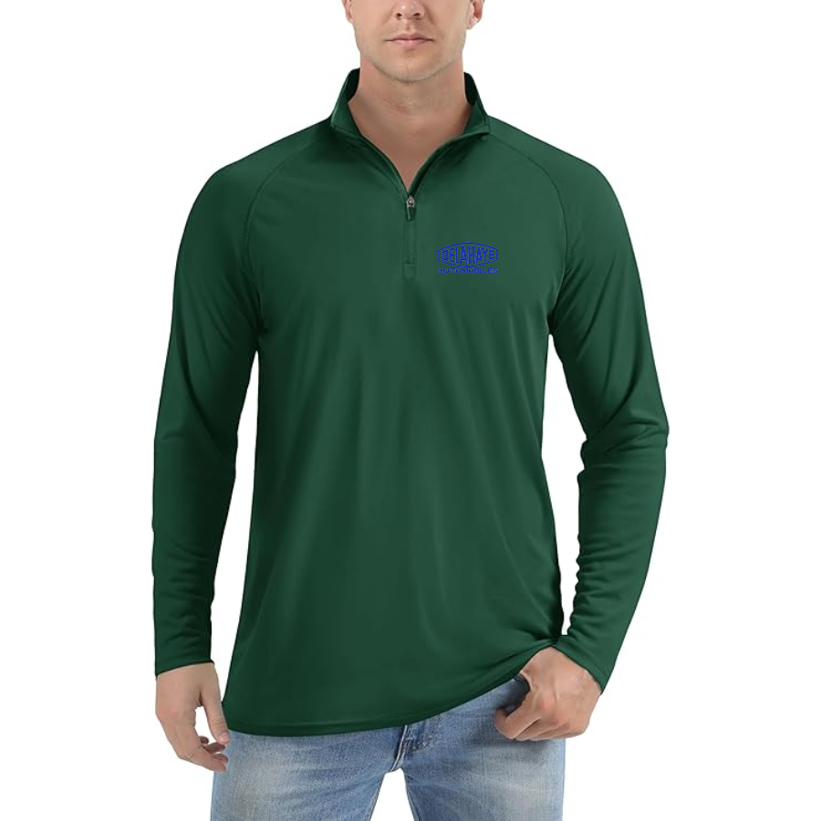 Men's Delahaye Logo  Lightweight Quarter-Zip Athletic Shirt Long Sleeve Performance Wear