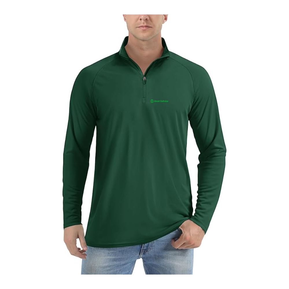 Men's  Ahold Delhaize Vertical Logo Lightweight Quarter-Zip Athletic Shirt Long Sleeve Performance Wear