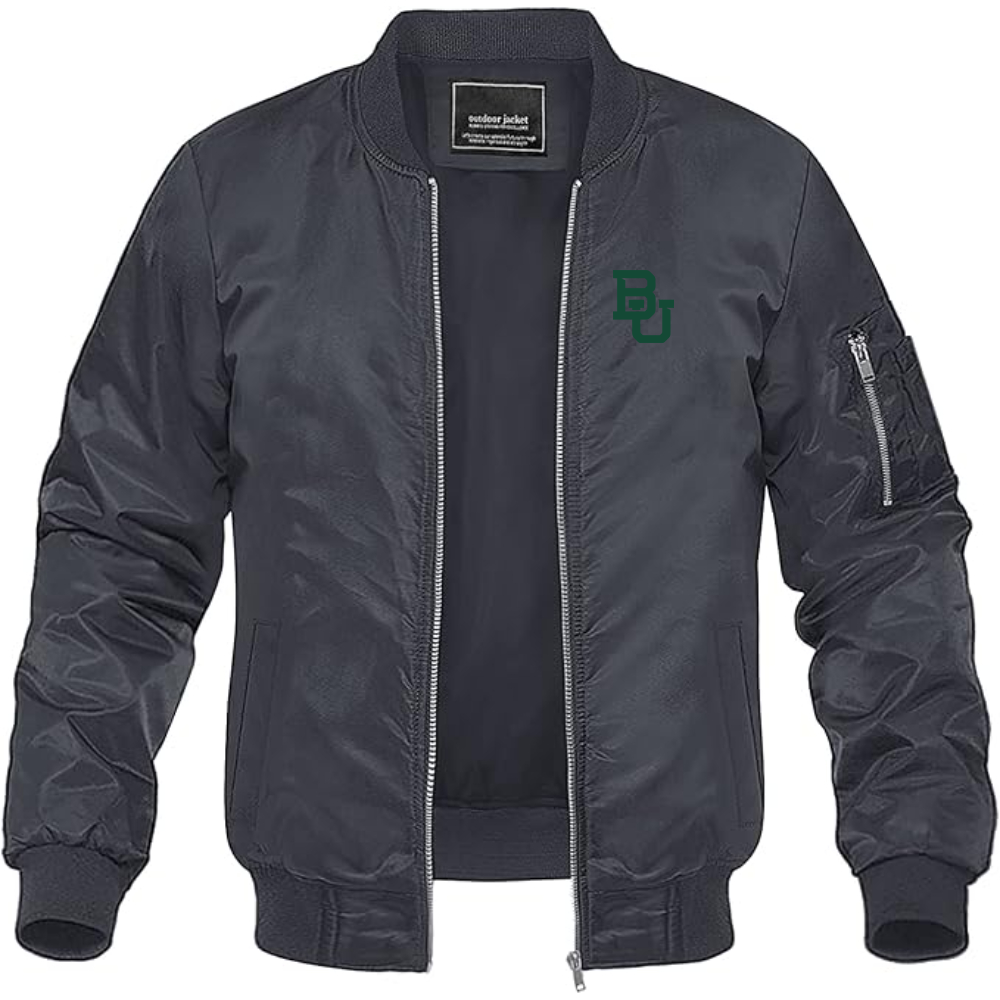 Men's  Baylor Bears Lightweight Bomber Jacket Windbreaker Softshell Varsity Jacket Coat