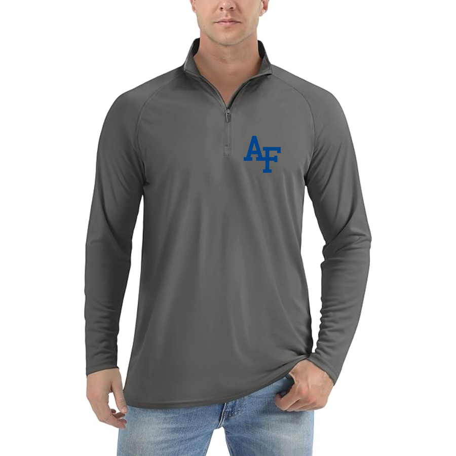 Men's Air Force Falcons  Lightweight Quarter-Zip Athletic Shirt Long Sleeve Performance Wear