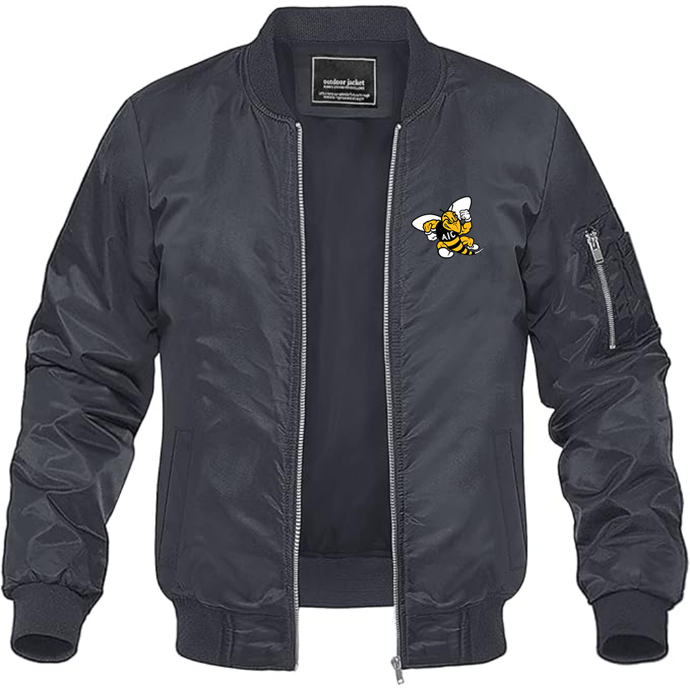 Men's AIC Yellow Jackets  Lightweight Bomber Jacket Windbreaker Softshell Varsity Jacket Coat