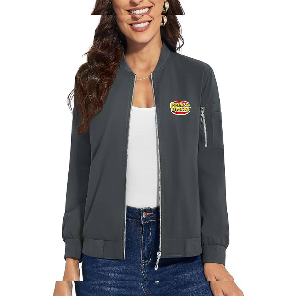 Women's Peek A Blocks  Premium Bomber Jacket with Polished Detailing and Functional Sleeve Pocket Modern Luxury Outerwear