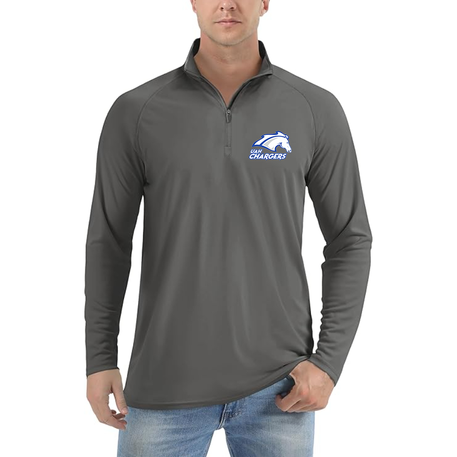 Men's Alabama Huntsville Chargers Lightweight Quarter-Zip Athletic Shirt Long Sleeve Performance Wear