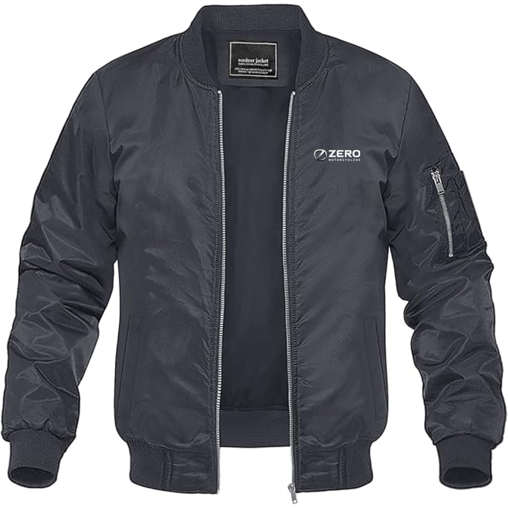 Men's Zero Motorcycles Logo Lightweight Bomber Jacket Windbreaker Softshell Varsity Jacket Coat