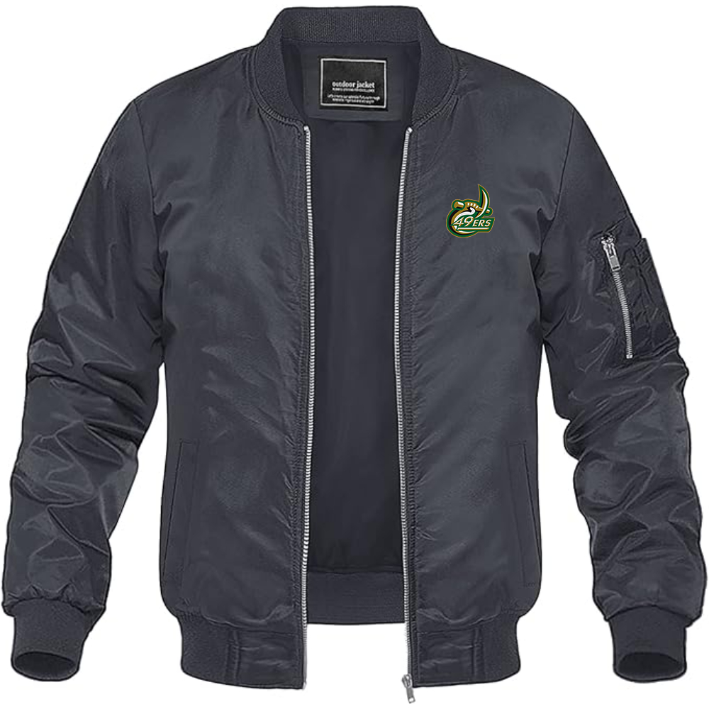 Men's Charlotte 49ers Lightweight Bomber Jacket Windbreaker Softshell Varsity Jacket Coat