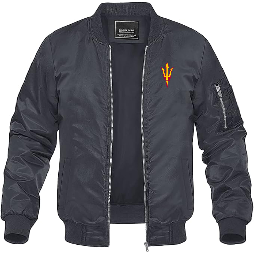 Men's  Arizona State Sun Devils Lightweight Bomber Jacket Windbreaker Softshell Varsity Jacket Coat