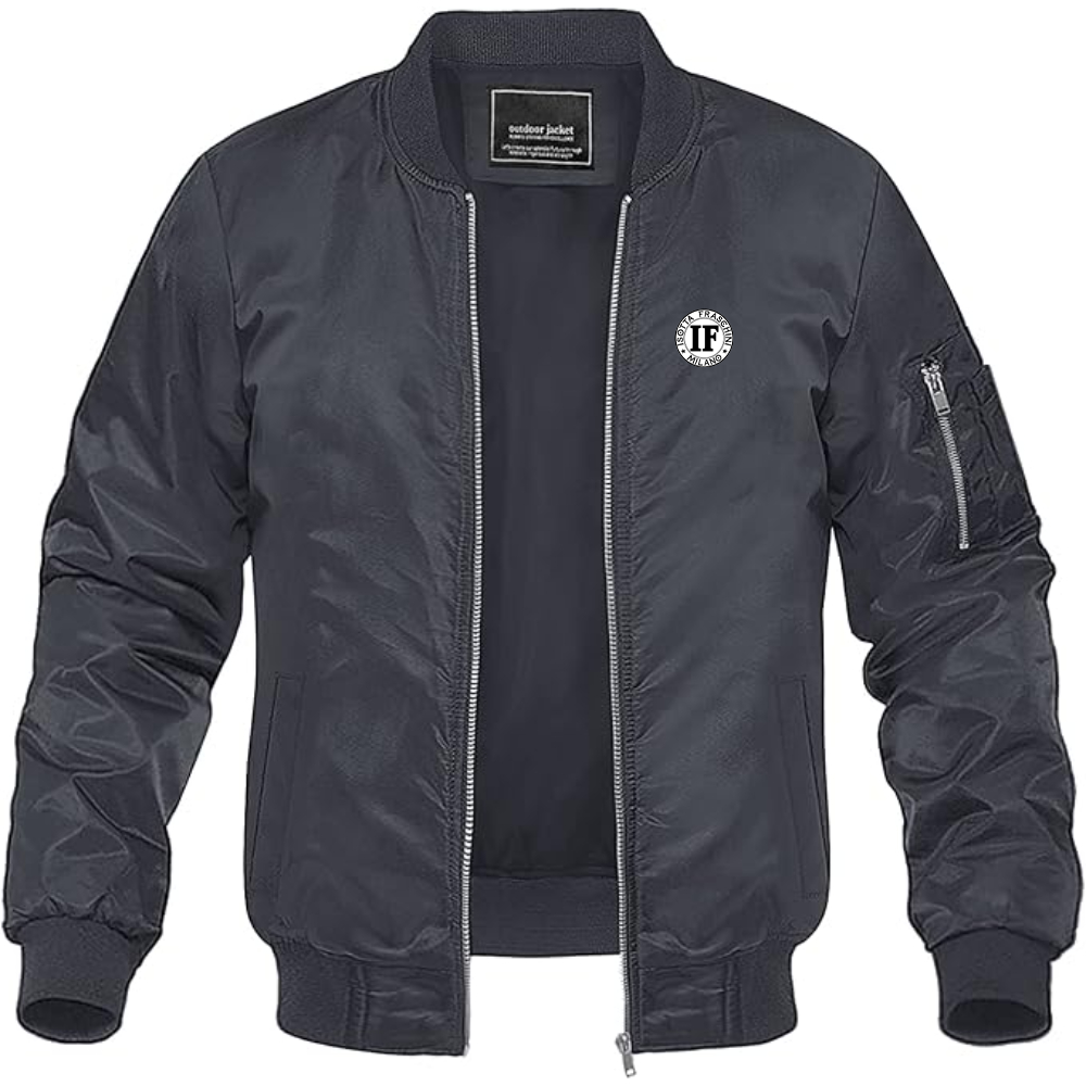 Men's  Isotta Fraschini Logo Lightweight Bomber Jacket Windbreaker Softshell Varsity Jacket Coat