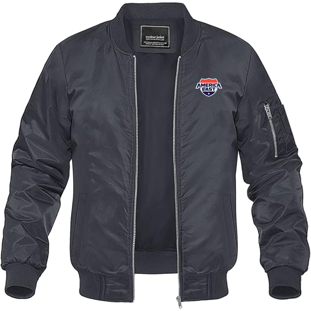 Men's   America East Conference Lightweight Bomber Jacket Windbreaker Softshell Varsity Jacket Coat