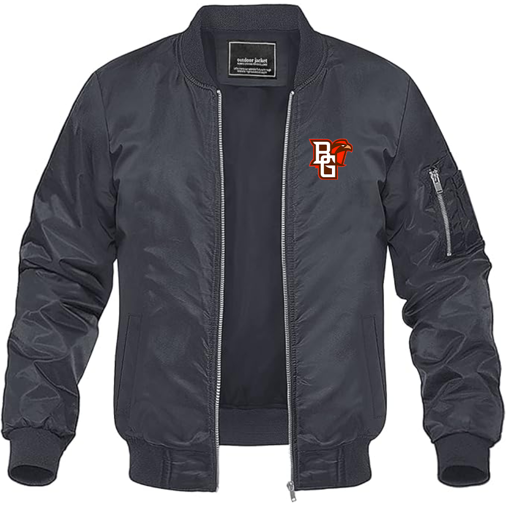 Men's Bowling Green Falcons  Lightweight Bomber Jacket Windbreaker Softshell Varsity Jacket Coat