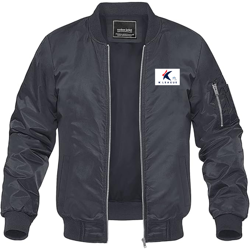 Men's  K League  Logo Lightweight Bomber Jacket Windbreaker Softshell Varsity Jacket Coat