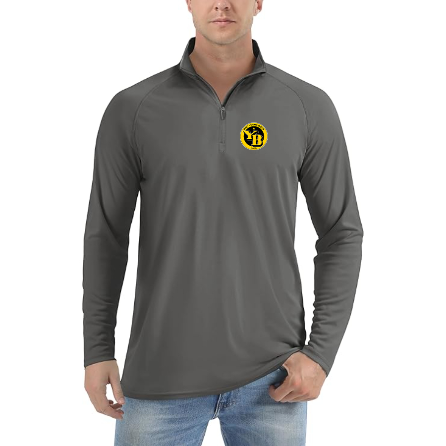 Men's Young Boys Soccer Lightweight Quarter-Zip Athletic Shirt Long Sleeve Performance Wear