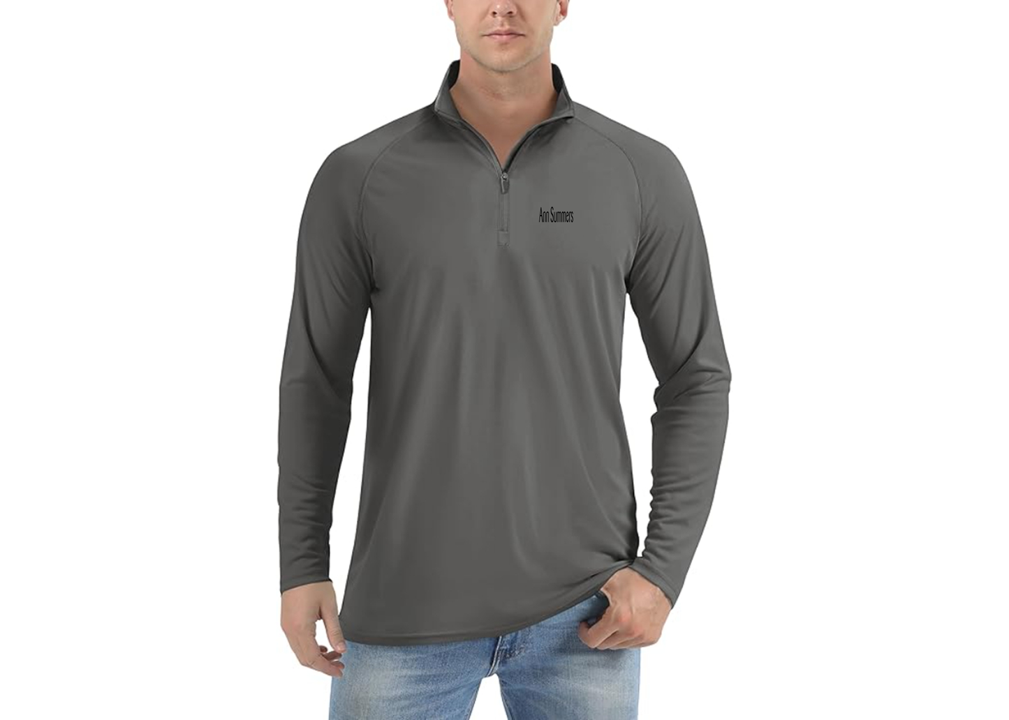 Men's Ann Summers Lightweight Quarter-Zip Athletic Shirt Long Sleeve Performance Wear