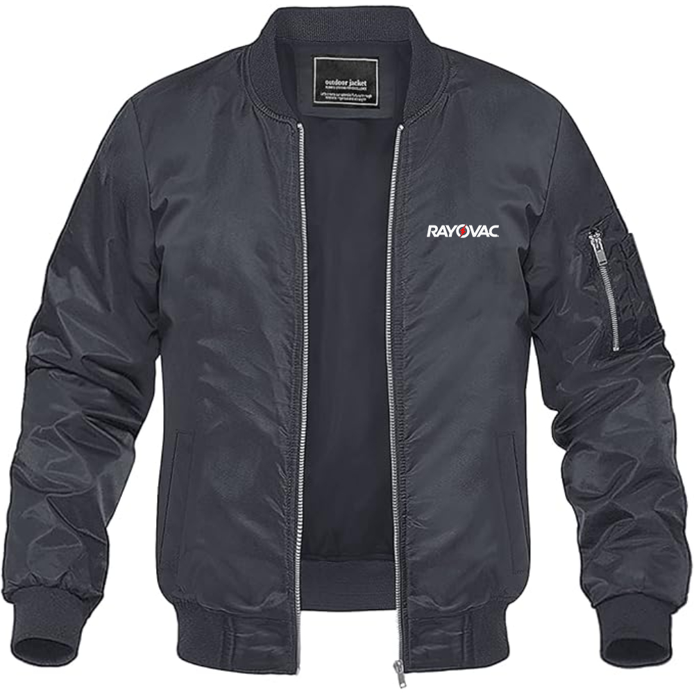 Men's  Rayovac  Logo  Lightweight Bomber Jacket Windbreaker Softshell Varsity Jacket Coat